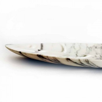 Centerpiece in Arabescato Marble with Leaf Shape Made in Italy - Treviso