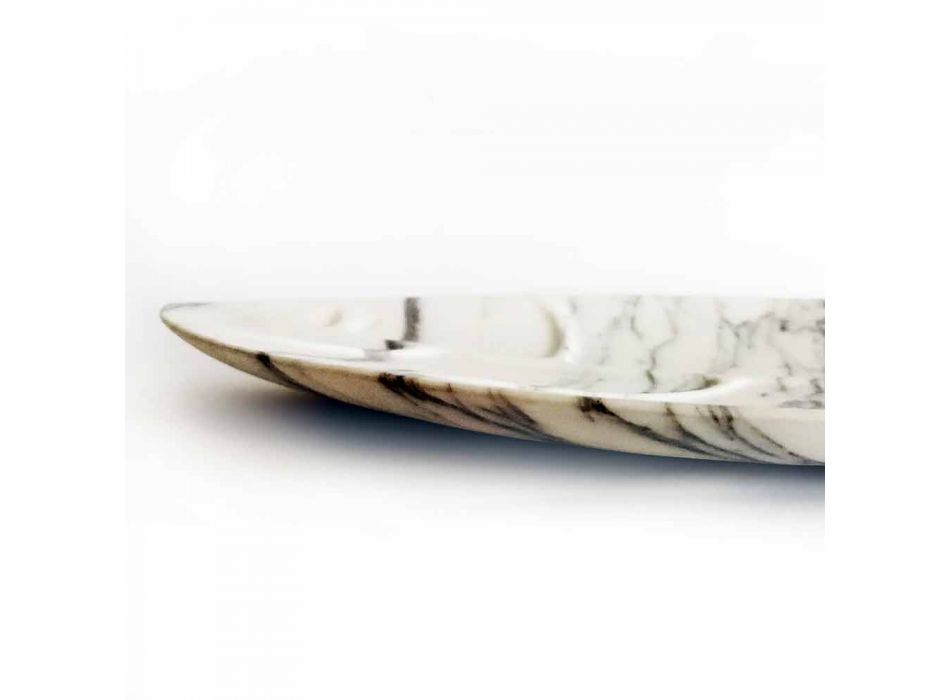 Centerpiece in Arabescato Marble with Leaf Shape Made in Italy - Treviso