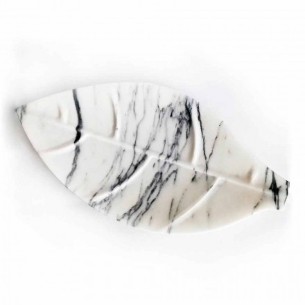 Centerpiece in Arabescato Marble with Leaf Shape Made in Italy - Treviso Viadurini