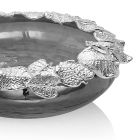 Centerpiece in Smoked Glass and Silver Leaf Metal Decorations - Argast Viadurini
