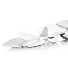 Linear Centerpiece with Silver Metal Hearts Italian Design - Arlan Viadurini