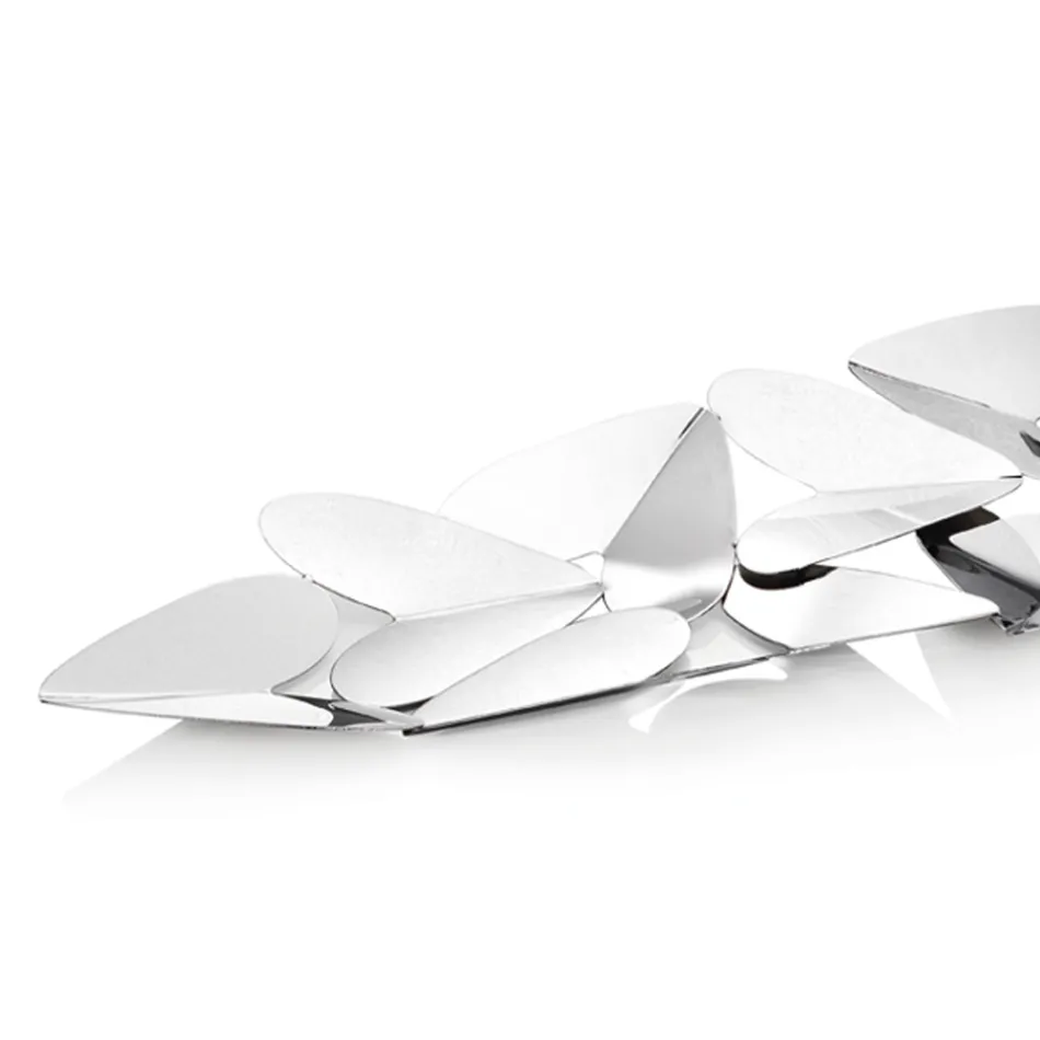 Linear Centerpiece with Silver Metal Hearts Italian Design - Arlan Viadurini