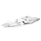 Linear Centerpiece with Silver Metal Hearts Italian Design - Arlan Viadurini