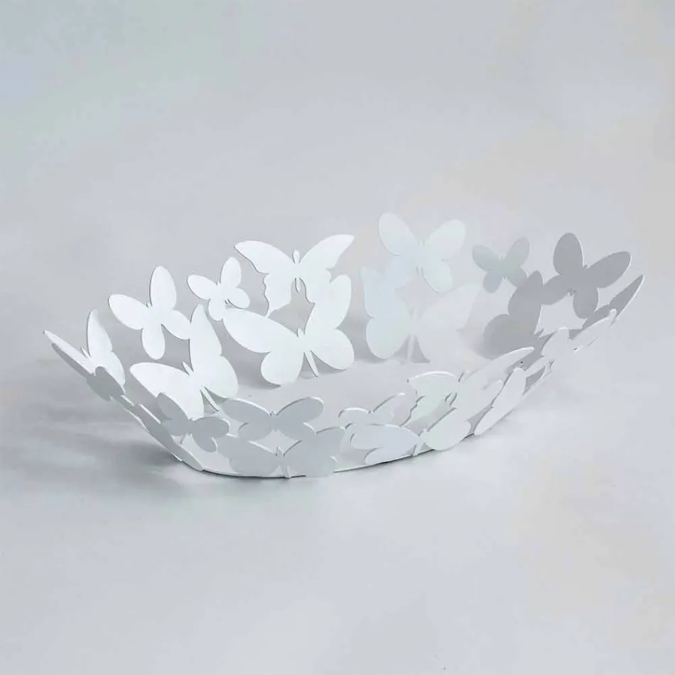 Modern Oval Centerpiece in White or Beige Iron Made in Italy - Leiden Viadurini