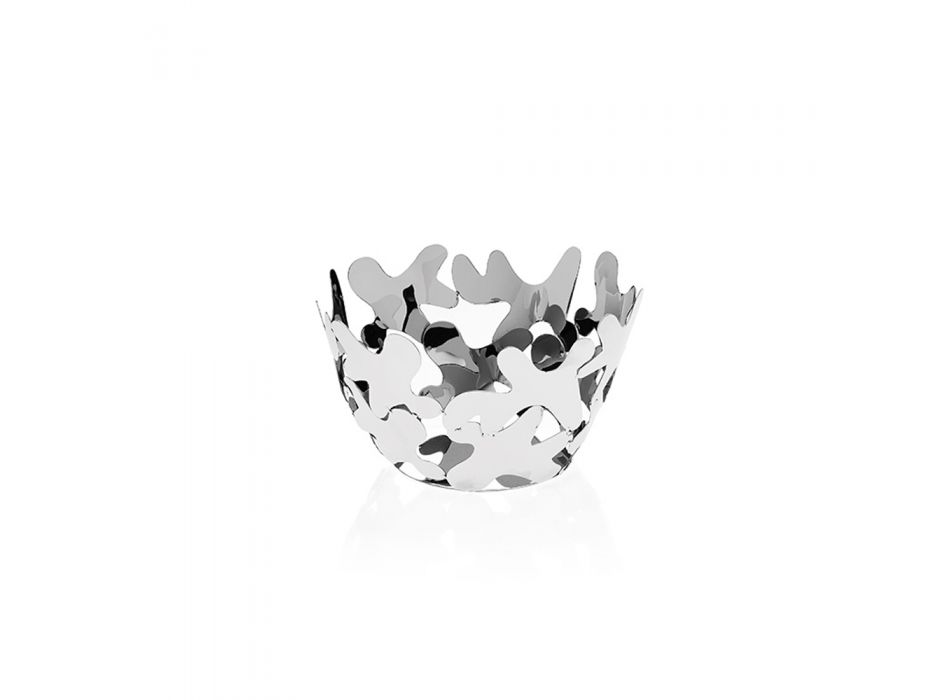 Round Centerpiece Contemporary Design Decorated Silver Metal - Cordoba Viadurini