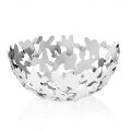 Round Centerpiece Contemporary Design Decorated Silver Metal - Cordoba