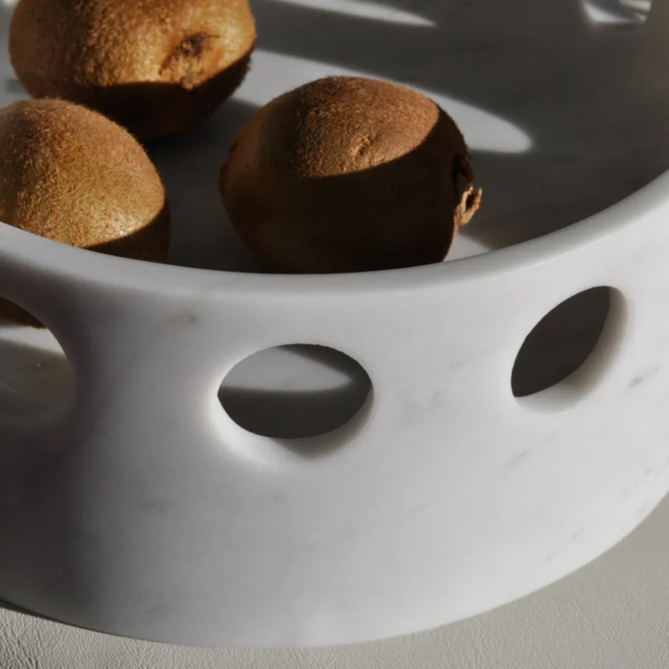 Satin Marble Centrepiece/Pocket Tray Made in Italy - Hinata Viadurini