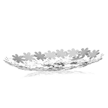 Silver Metal Pocket Tray Centerpiece Luxurious Flower Decor - Pinko Viadurini