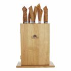 Magnetic Block in Wood with 9 Kitchen Knives Made in Italy - Block Viadurini
