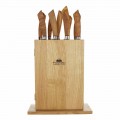 Magnetic Block in Wood with 9 Kitchen Knives Made in Italy - Block
