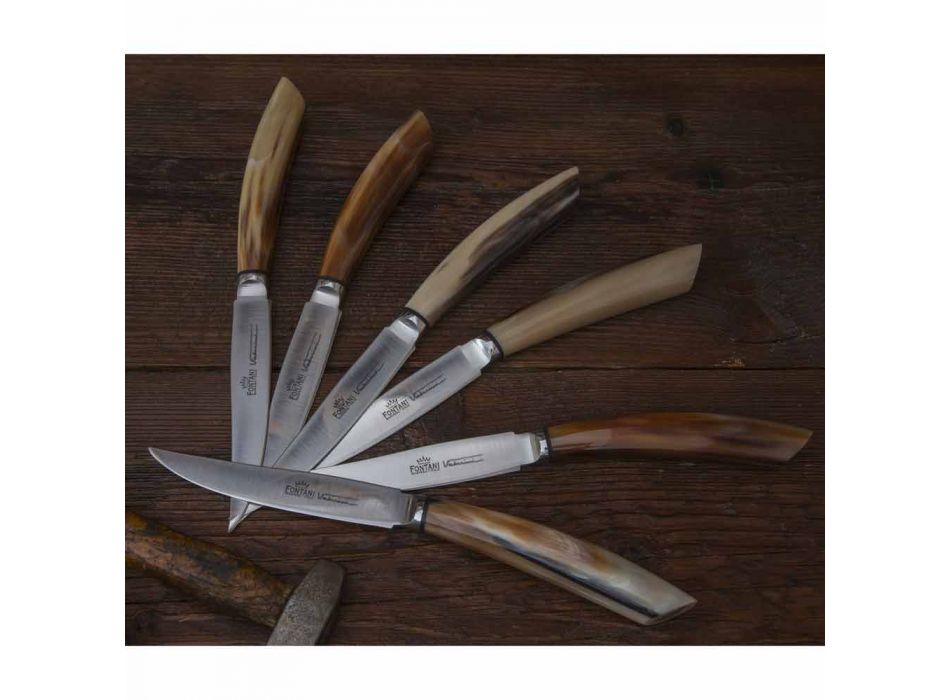 Block in Olive Wood with 6 Steak Knives Made in Italy - Block