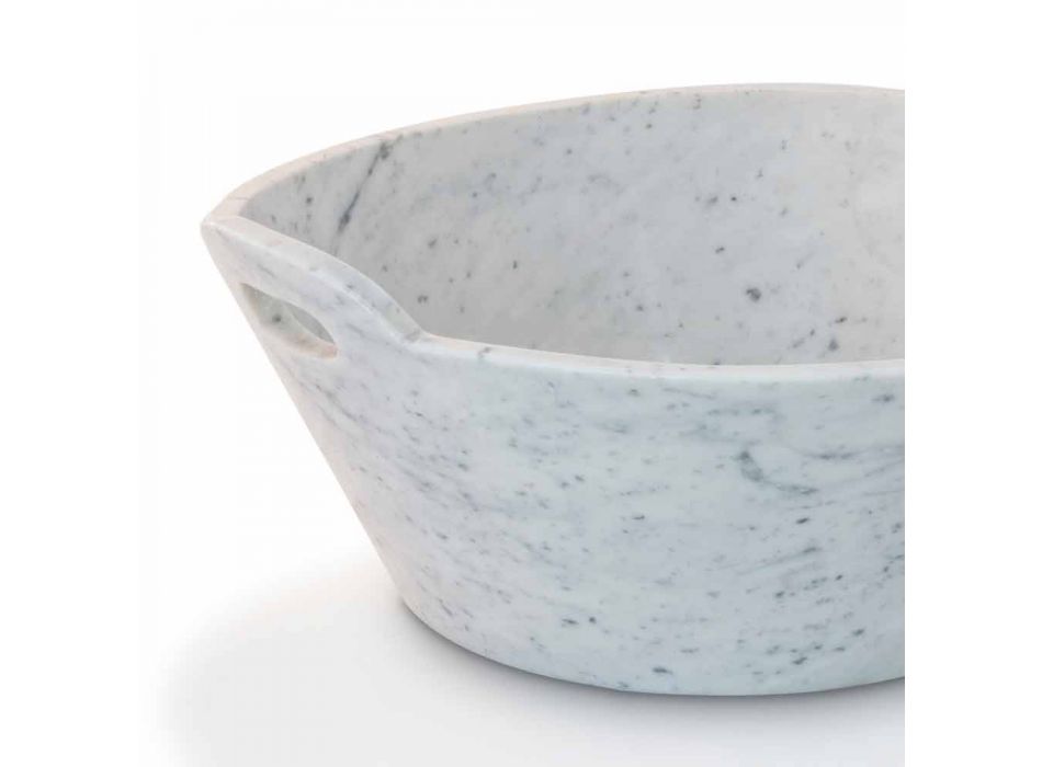 Basket in White Carrara Marble of Italian Luxury Design - Tinozzo
