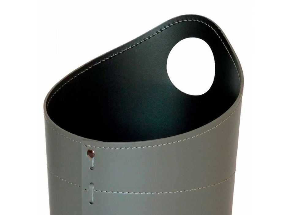 Recycled paper waste basket in Ambrogio handmade leather Viadurini