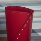 Leather waste paper basket for Servus office, handmade in Italy Viadurini