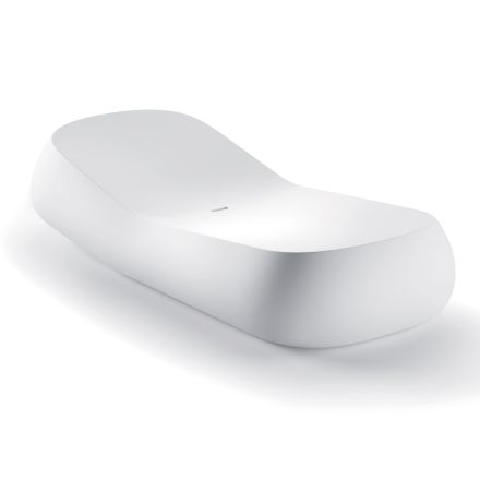 Design Outdoor Chaise Longue in White Polyethylene Made in Italy - Ervin Viadurini