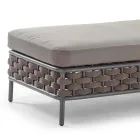 Outdoor Chaise Longue in Rope and Cushions with Removable Fabric Covers - Jamaica Viadurini