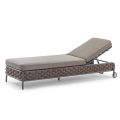 Outdoor Chaise Longue in Rope and Cushions with Removable Fabric Covers - Jamaica