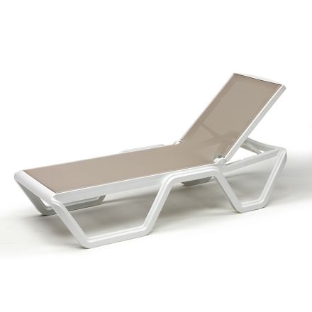 Outdoor Chaise Longue in Tecnopoliero Made in Italy 2 Pieces - Holland Viadurini