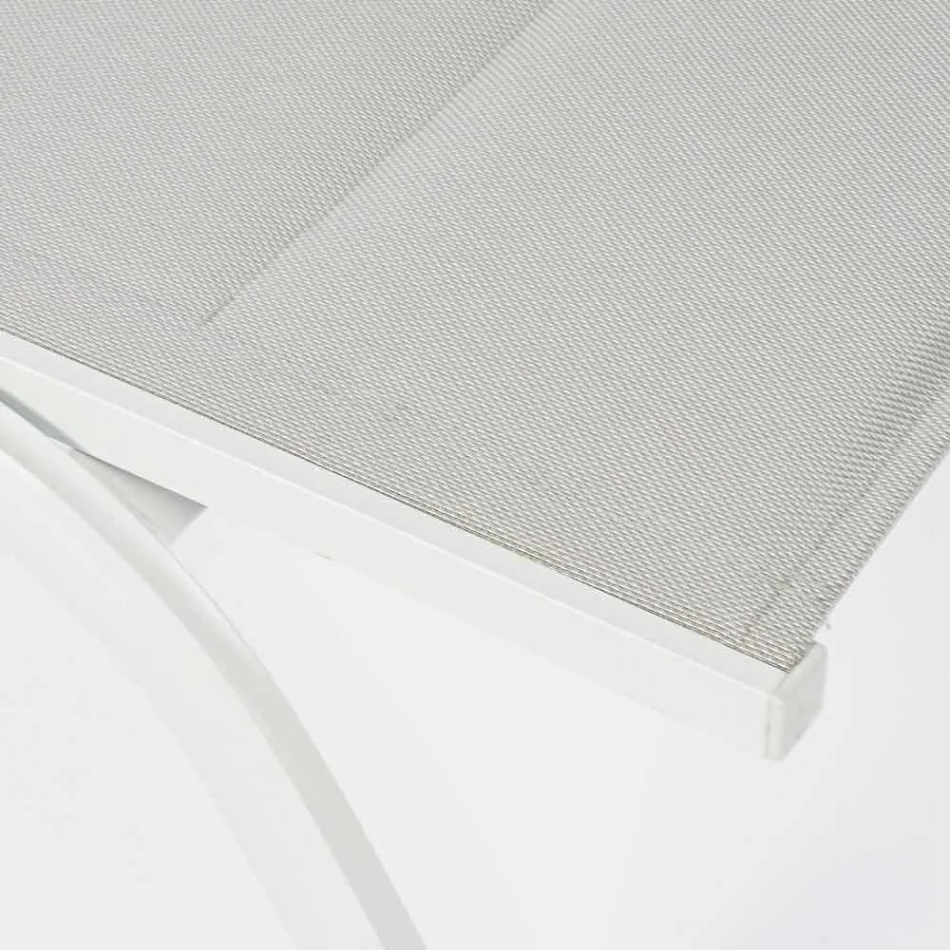 Outdoor Chaise Longue in Textilene and Aluminum with Wheels, 4 Pieces - Babilonia Viadurini