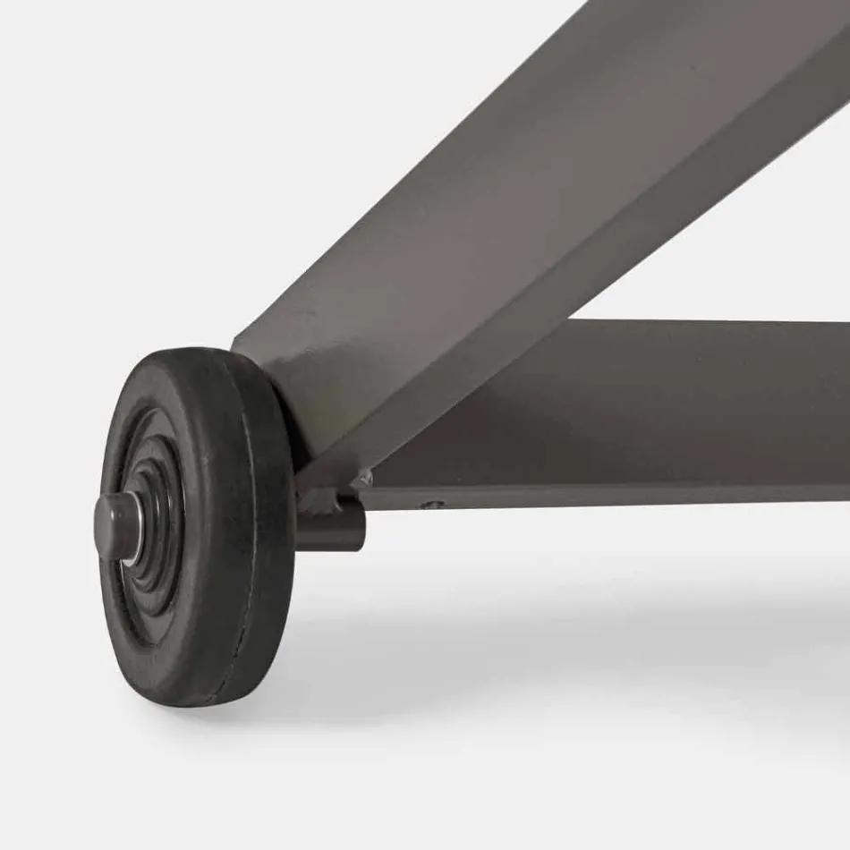 Outdoor Chaise Longue in Textilene and Aluminum with Wheels, 4 Pieces - Babilonia Viadurini