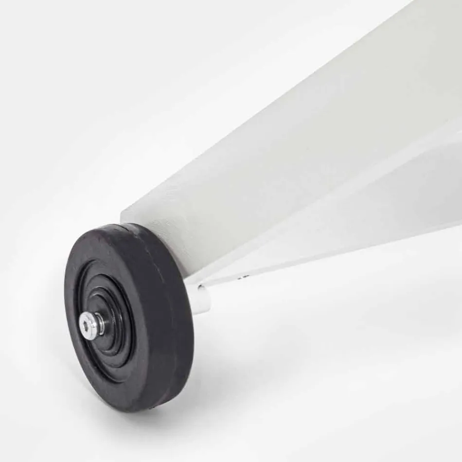 Outdoor Chaise Longue in Textilene and Aluminum with Wheels, 4 Pieces - Babilonia Viadurini