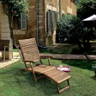 Design Reclining Outdoor Chaise Longue in Natural Wood - Roxen Viadurini