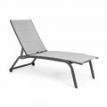 Garden Chaise Longue with Wheels and Reclining Backrest, 4 Pieces - Babilonia