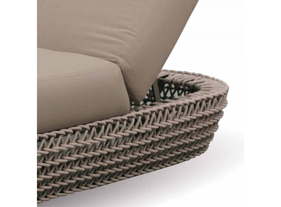 Rubber Garden Chaise Longue with Rope Woven Structure - Shuffle Viadurini