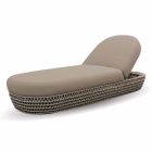 Rubber Garden Chaise Longue with Rope Woven Structure - Shuffle Viadurini