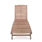 Wooden Garden Chaise Longue with Design Wheels for Outdoor - Roxen Viadurini