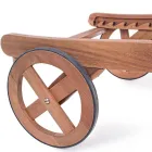 Wooden Garden Chaise Longue with Design Wheels for Outdoor - Roxen Viadurini