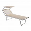 Modern Garden Chaise Longue with Parasol and Reclining Backrest - Arnold
