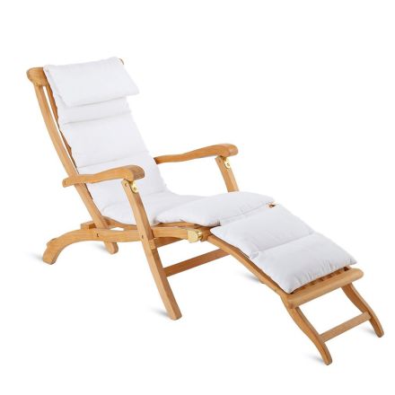 Folding Garden Chaise-Longue in Teak Made in Italy - Sleepy Viadurini