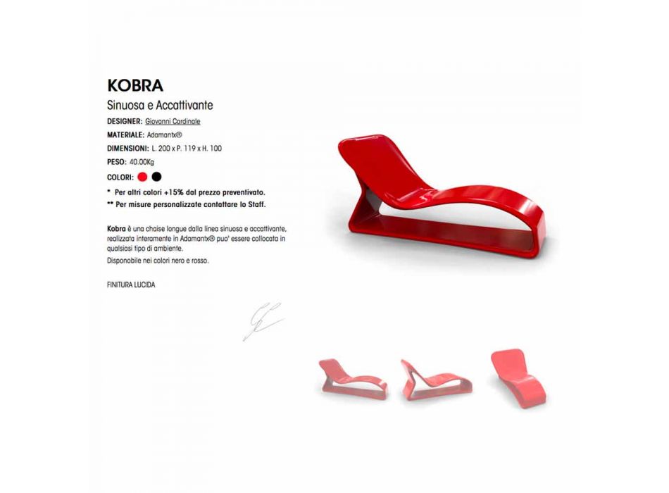 Chaise Longue Design Modern Kobra Made in Italy Viadurini