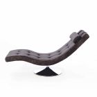 Modern Design Chaise Longue in Leatherette and Chromed Metal - Comfort Viadurini