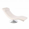 Modern Design Chaise Longue in Leatherette and Chromed Metal - Comfort