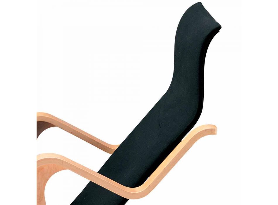 Chaise Longue in Birch Wood with Cotton Seat Made in Italy - Fortaleza Viadurini