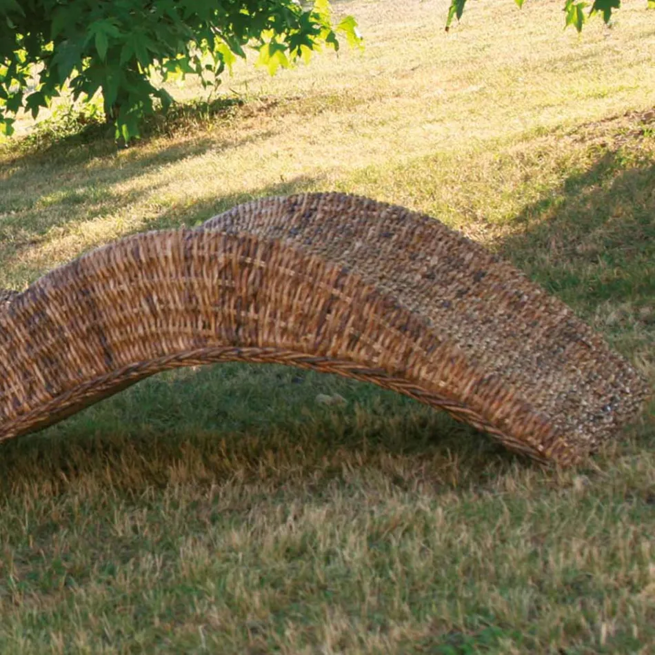 Outdoor Chaise Longue in Banana Weaving with Headrest - Jolanda Viadurini