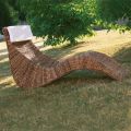 Outdoor Chaise Longue in Banana Weaving with Headrest - Jolanda