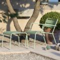 Outdoor Chaise Loungue with Metal Footrest Made in Italy - Amina