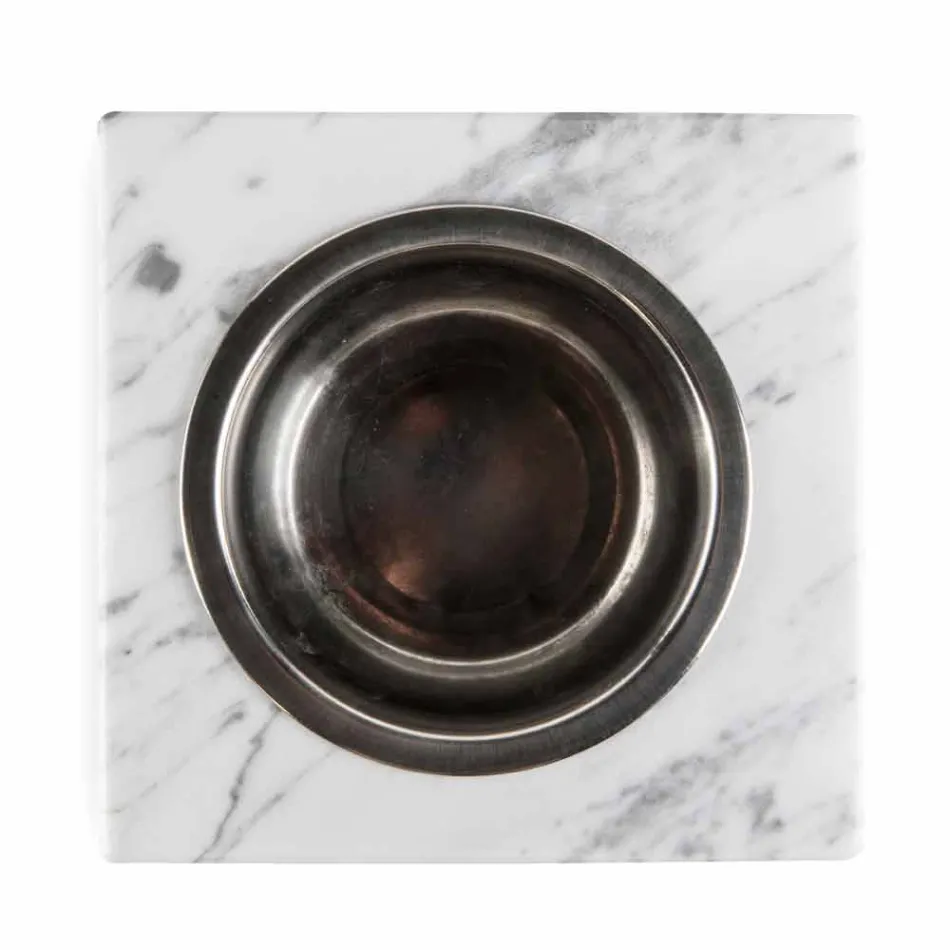 Dogs and Cats Bowl in White Carrara Marble Made in Italy - Ciotta Viadurini