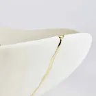 Bowls in White Porcelain and Gold Leaf Italian Luxury Design - Cicatroro Viadurini