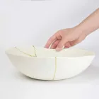 Bowls in White Porcelain and Gold Leaf Italian Luxury Design - Cicatroro Viadurini