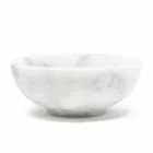 Round Bowl in Satin White Carrara Marble Made in Italy - Delly Viadurini
