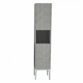 Bathroom column with 2 doors in modern design eco-wood Ambra, made in Italy