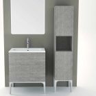Bathroom column with 2 doors in modern design eco-wood Ambra, made in Italy Viadurini