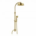 Classic Brass Shower Column with Round Shower Head Made in Italy - Yari