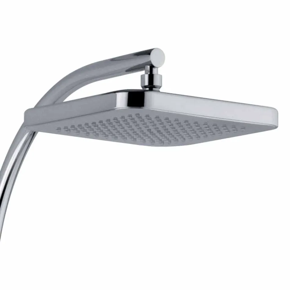 Shower Column with Diverter and Square Shower Head Made in Italy - Silver Viadurini