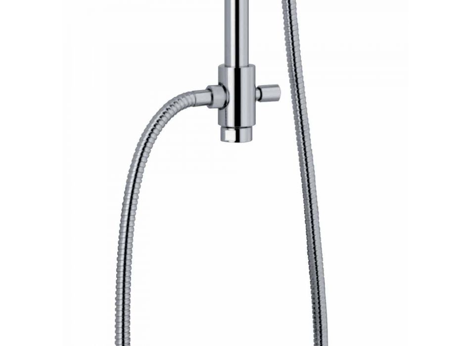 Shower Column with Diverter and Square Shower Head Made in Italy - Silver Viadurini
