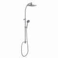 Shower Column with Diverter and Square Shower Head Made in Italy - Silver